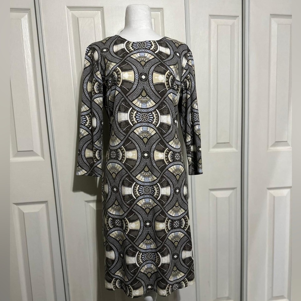 J. McLaughlin Chocolate/Tan Devon Dress Women’s Medium - Picture 4 of 8